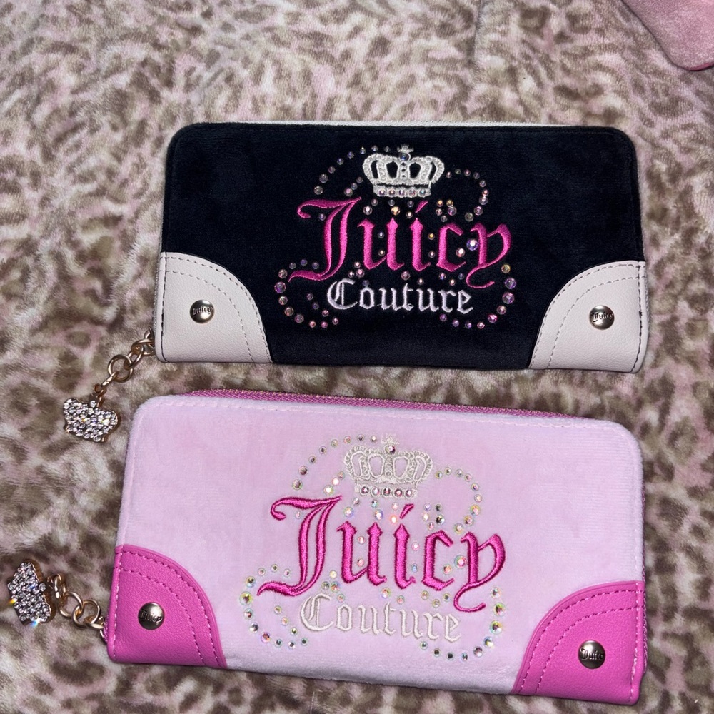 Juicy Couture Black and Pink Wallet Duo